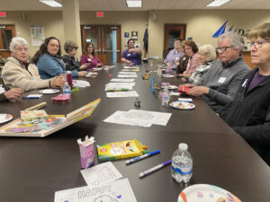 Participants at a Valentine's Day Memory Cafe.
