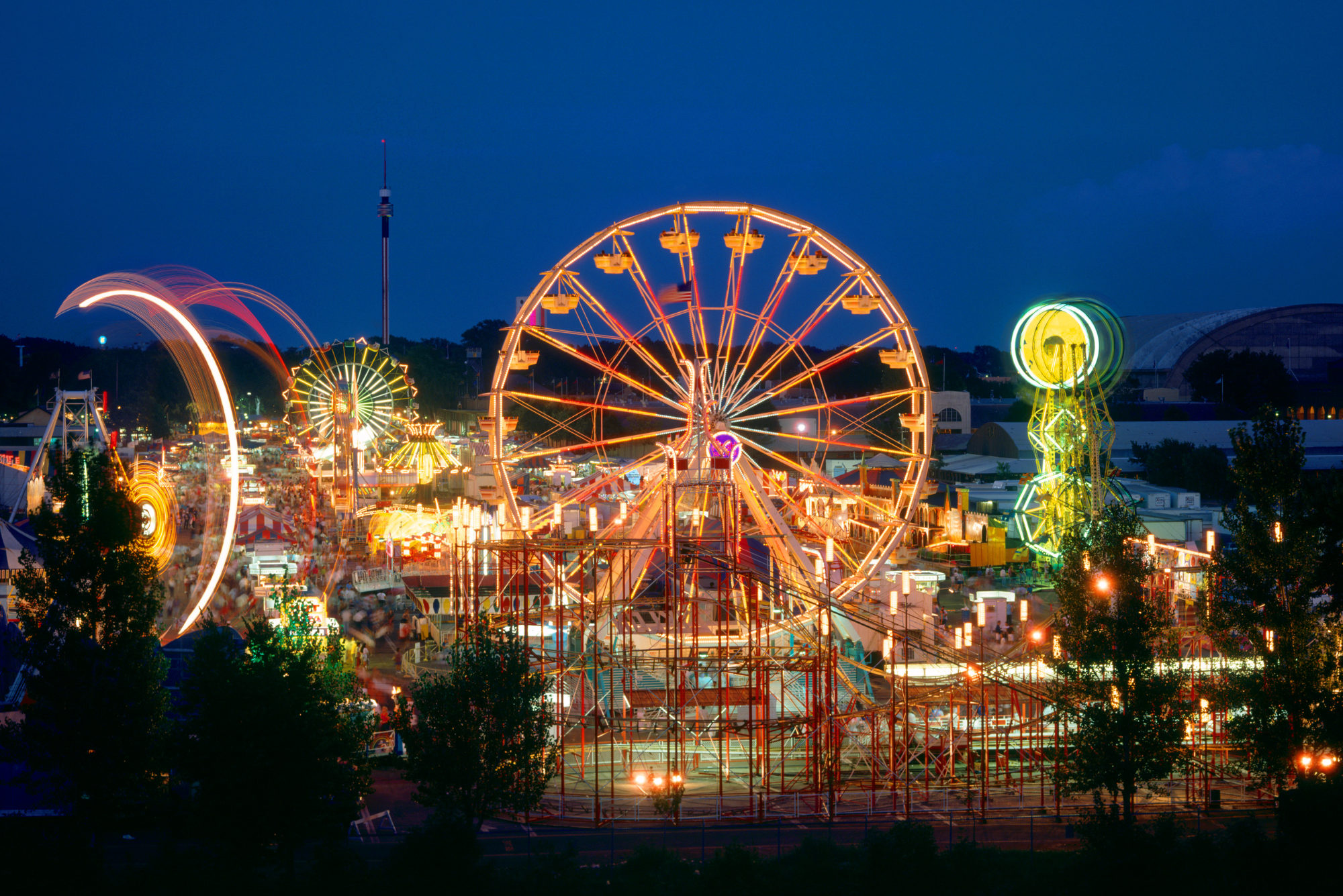 Landscape photograph of a carnival at night