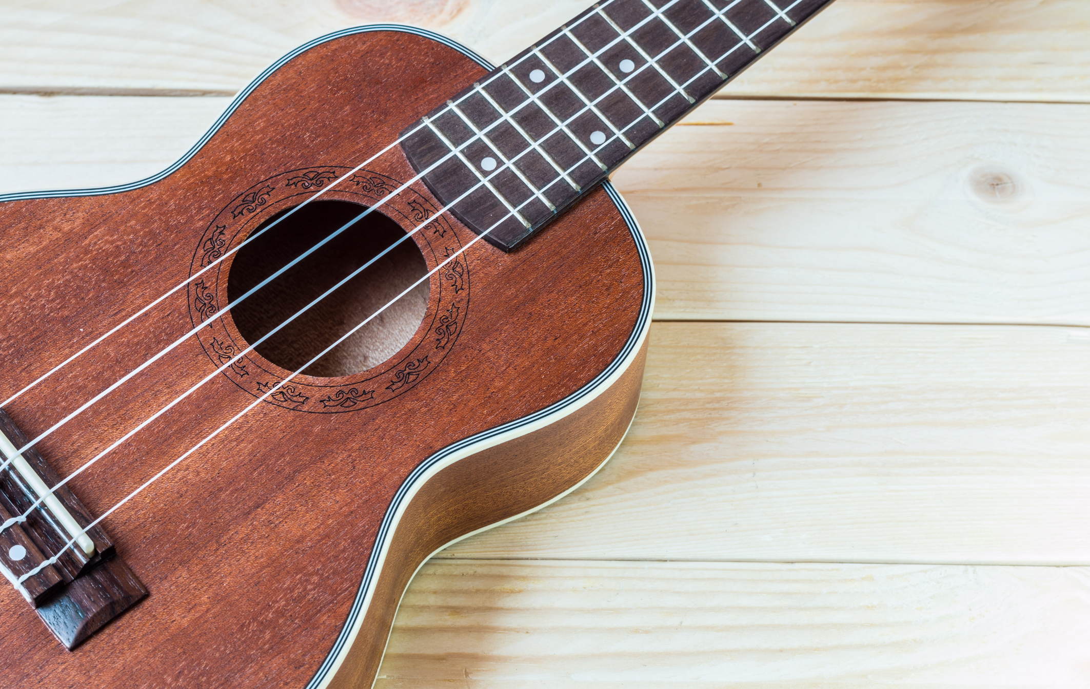Close up of a ukelele