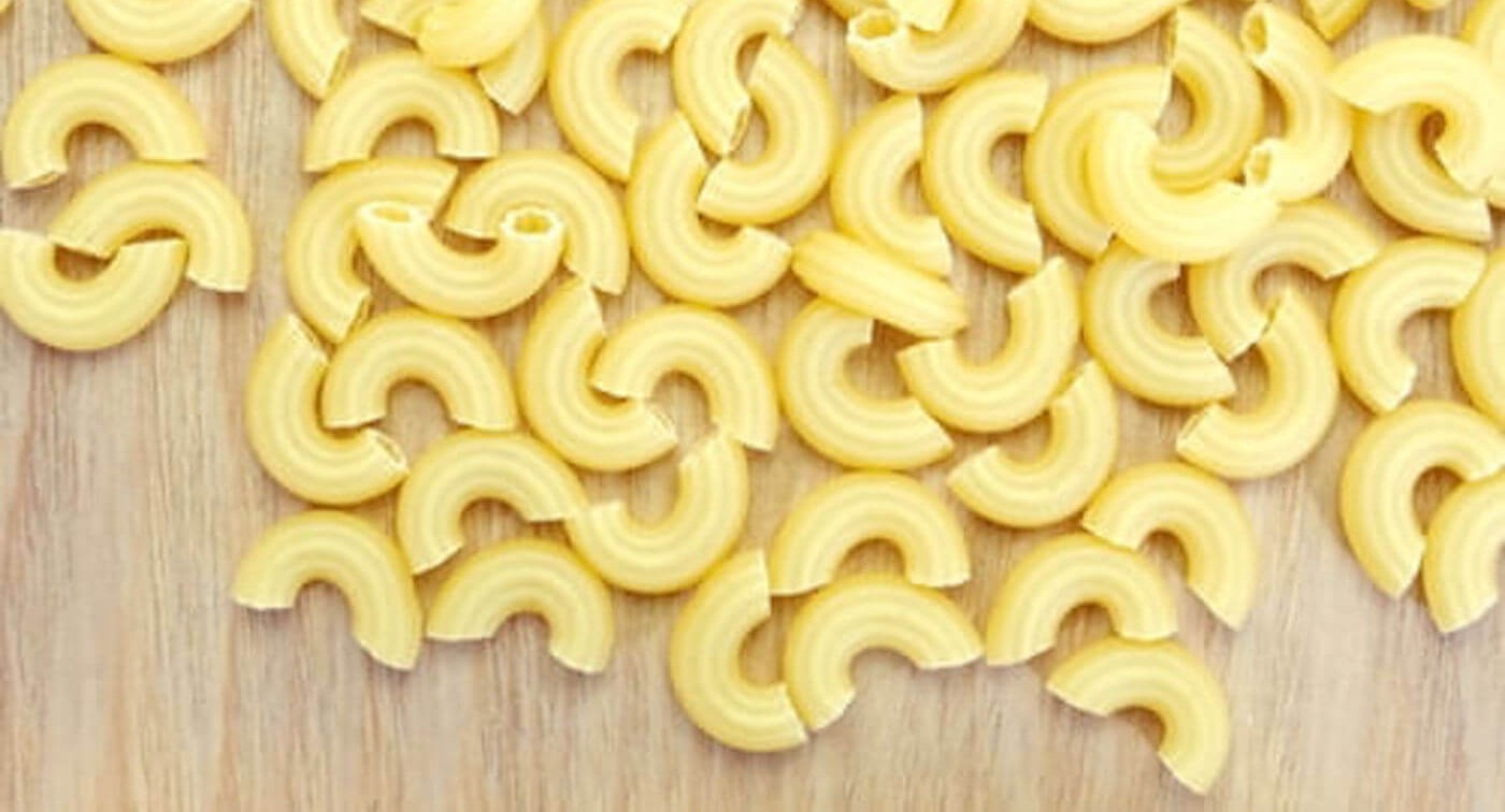 Close up of dried macaroni
