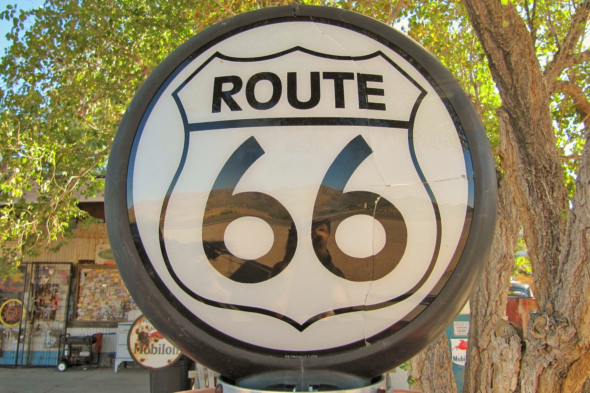 Close up sign of Route 66