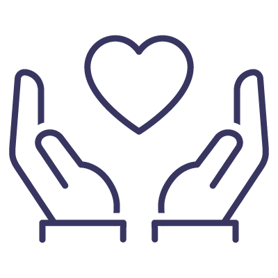 A graphic of two hands cupping a heart